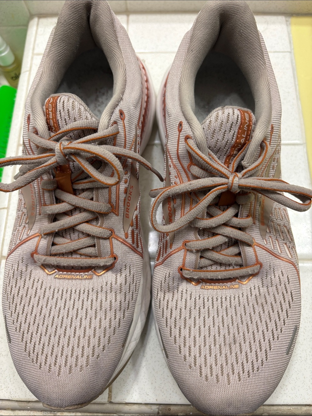 Brooks Running Shoes in Blush with Rust Accents